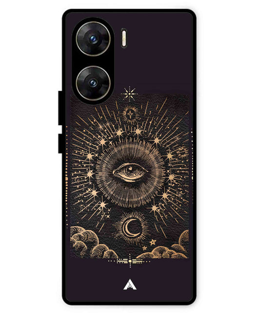 Illuminating Eye Metal Back Cover Phone Case for Vivo v29e