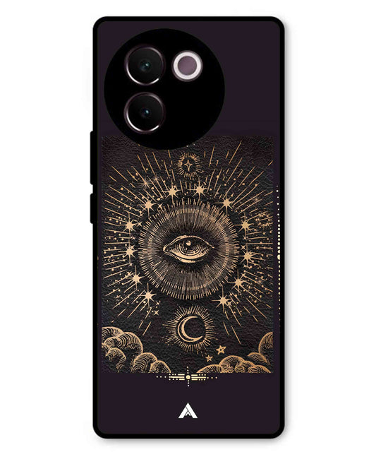 Illuminating Eye Metal Back Cover Phone Case for Vivo v30e