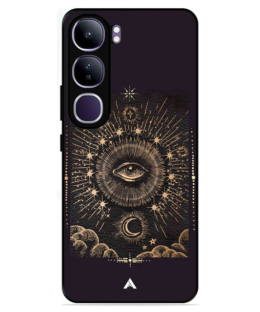 Illuminating Eye Metal Back Cover Phone Case for Vivo v40 Lite