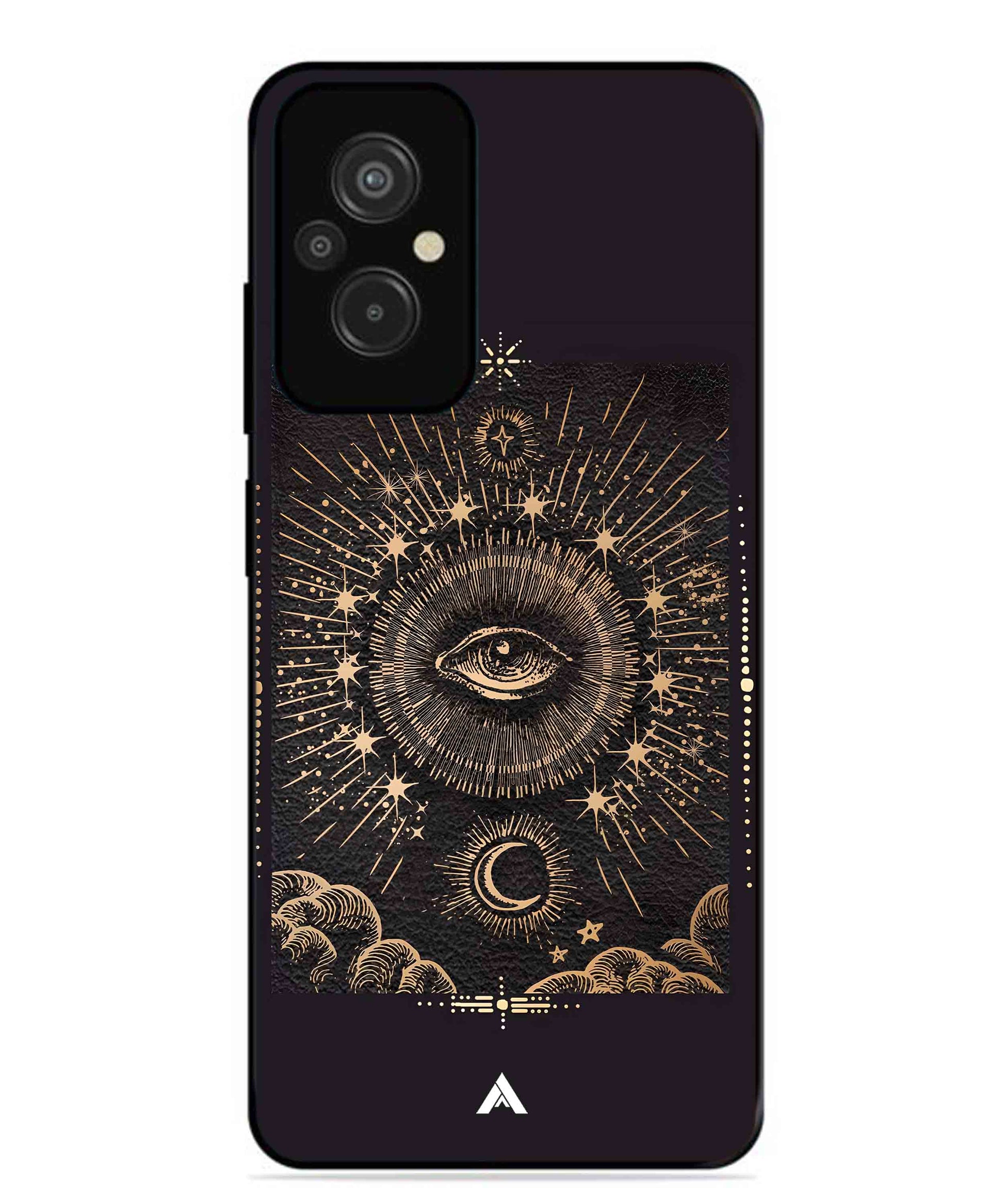 Illuminating Eye Metal Back Cover Phone Case for Xiaomi Redmi 11 Prime 4G