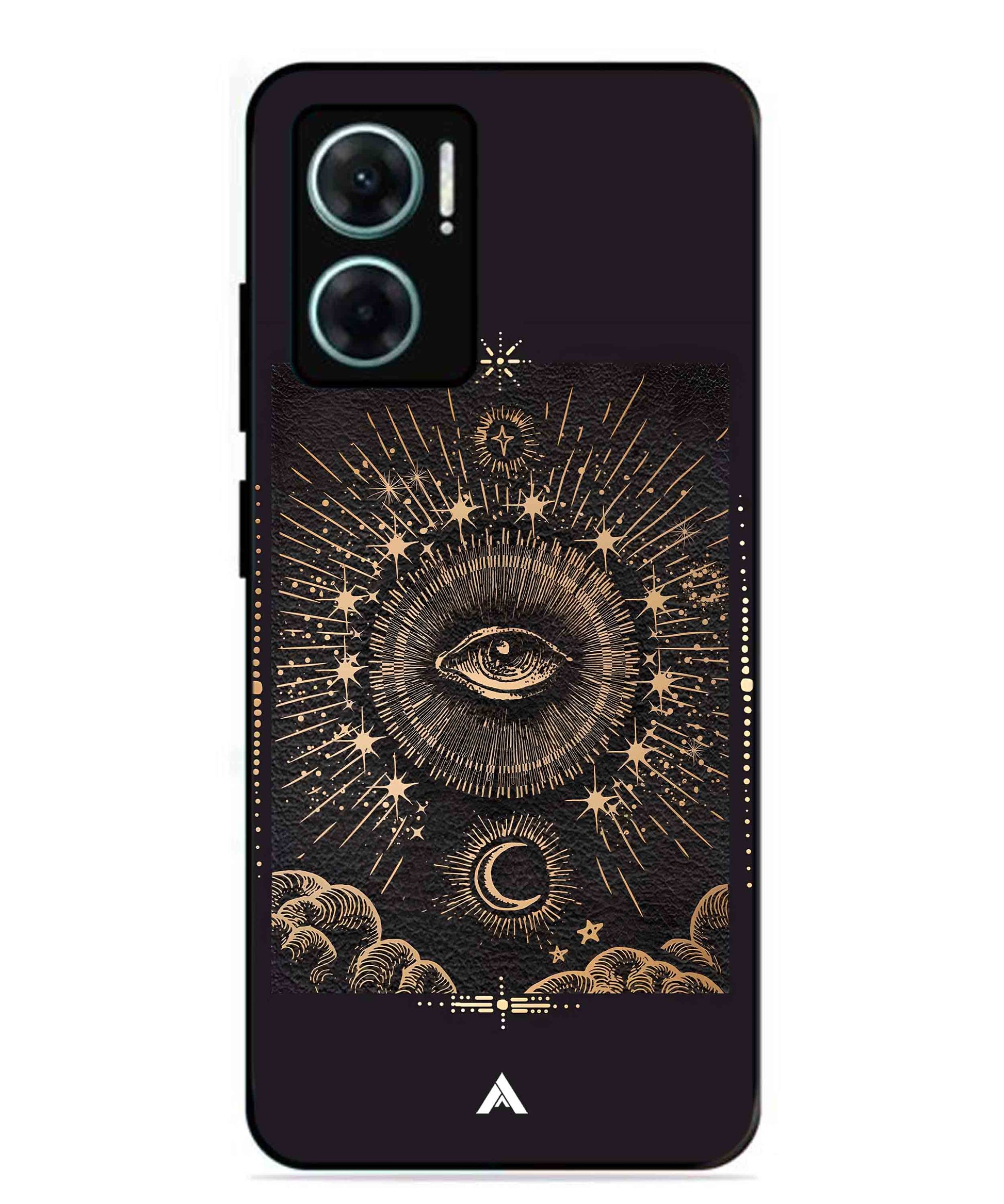 Illuminating Eye Metal Back Cover Phone Case for Xiaomi Redmi 11 Prime 5G