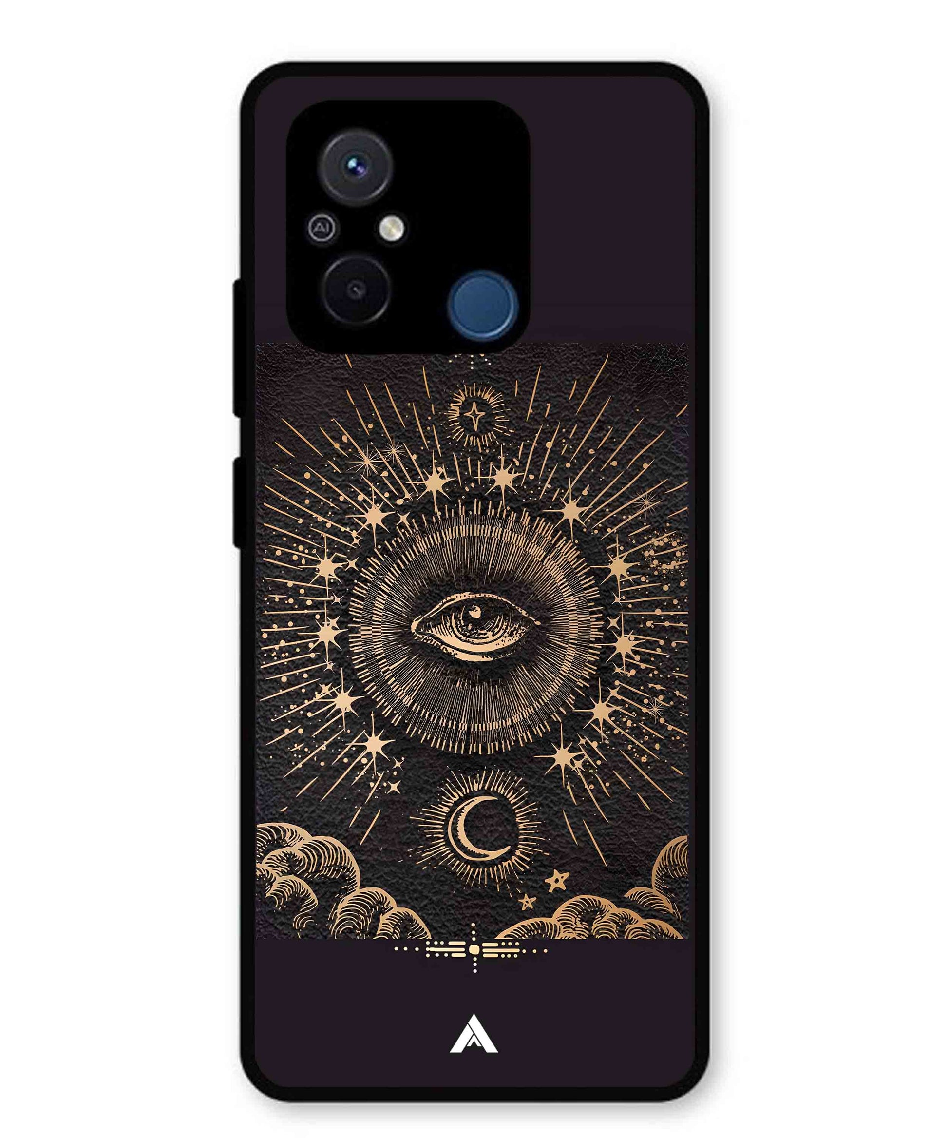 Illuminating Eye Metal Back Cover Phone Case for Xiaomi Redmi 12C