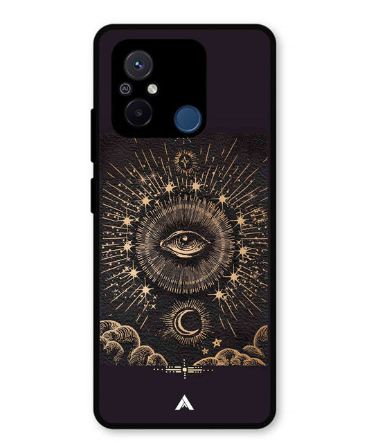 Illuminating Eye Metal Back Cover Phone Case for Xiaomi Redmi 12C
