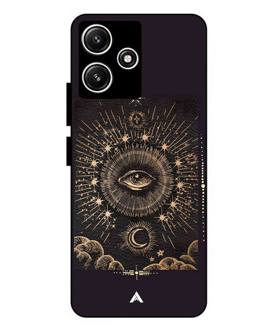 Illuminating Eye Metal Back Cover Phone Case for Xiaomi Redmi 12 5G