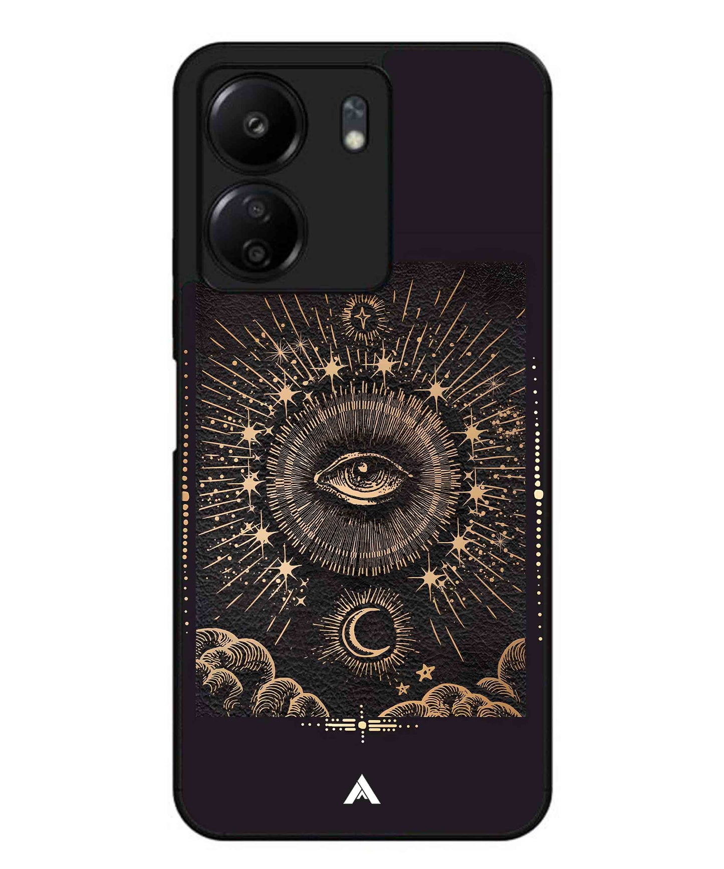 Illuminating Eye Metal Back Cover Phone Case for Xiaomi Redmi 13C 4G