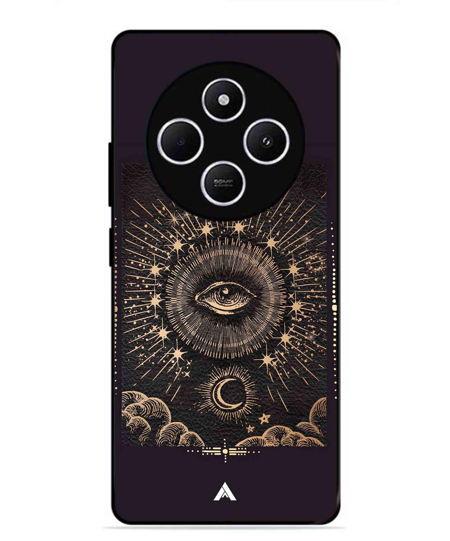Illuminating Eye Metal Back Cover Phone Case for Xiaomi Redmi 14C