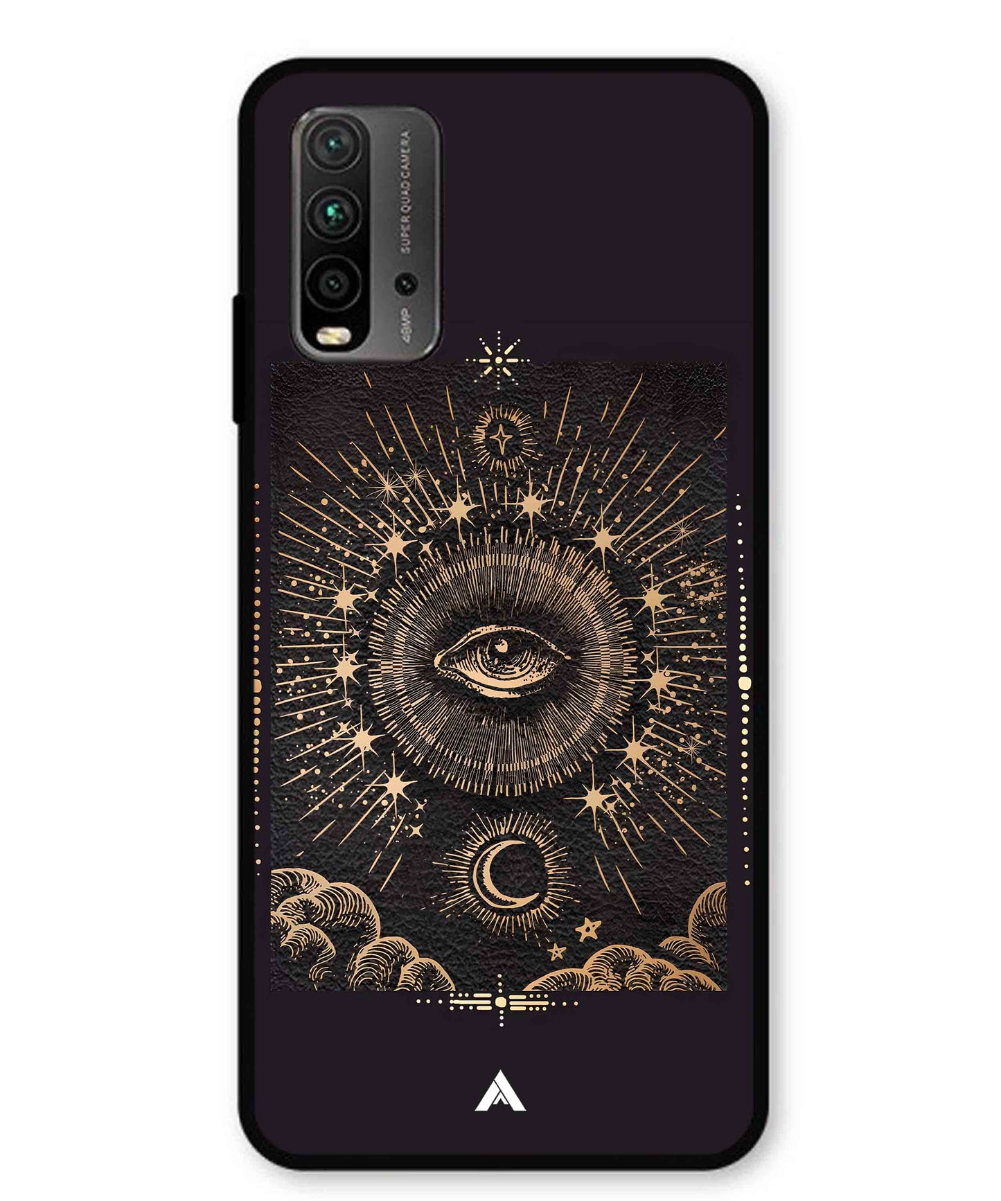 Illuminating Eye Metal Back Cover Phone Case for Xiaomi Redmi 9 Power