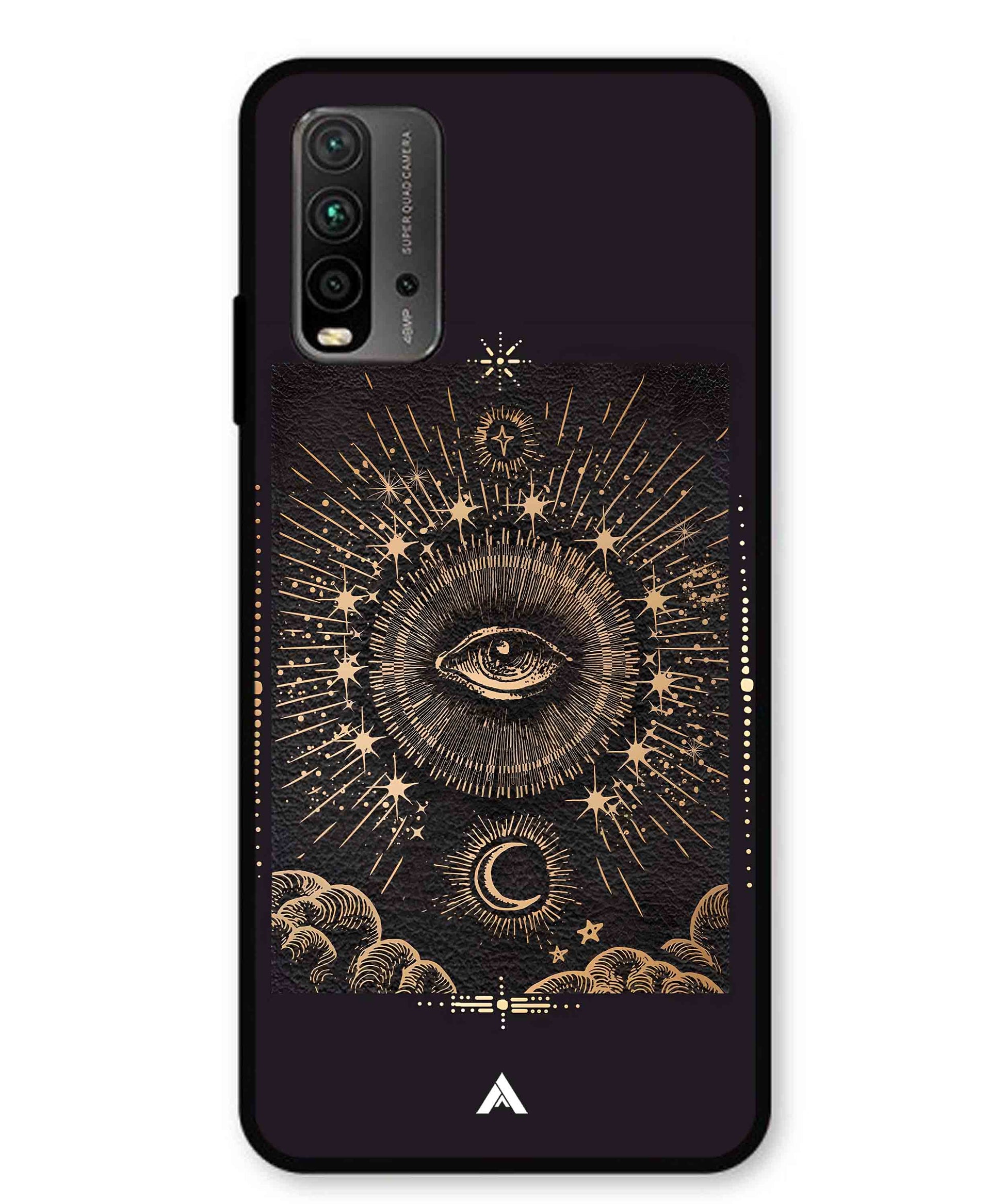 Illuminating Eye Metal Back Cover Phone Case for Xiaomi Redmi 9 Power