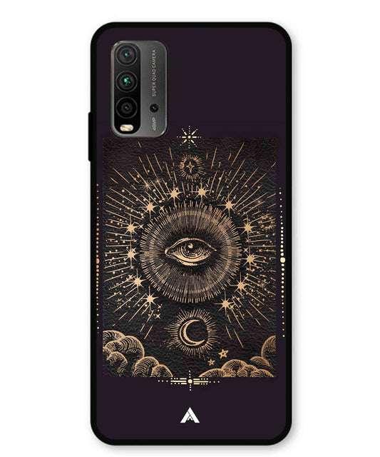 Illuminating Eye Metal Back Cover Phone Case for Xiaomi Redmi 9 Power