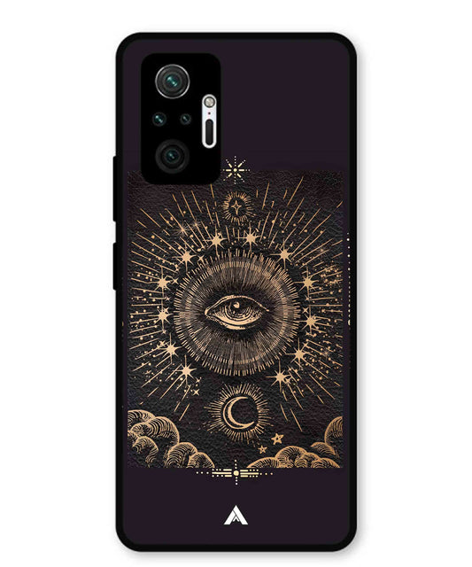 Illuminating Eye Metal Back Cover Phone Case for Xiaomi Redmi Note 10 Lite
