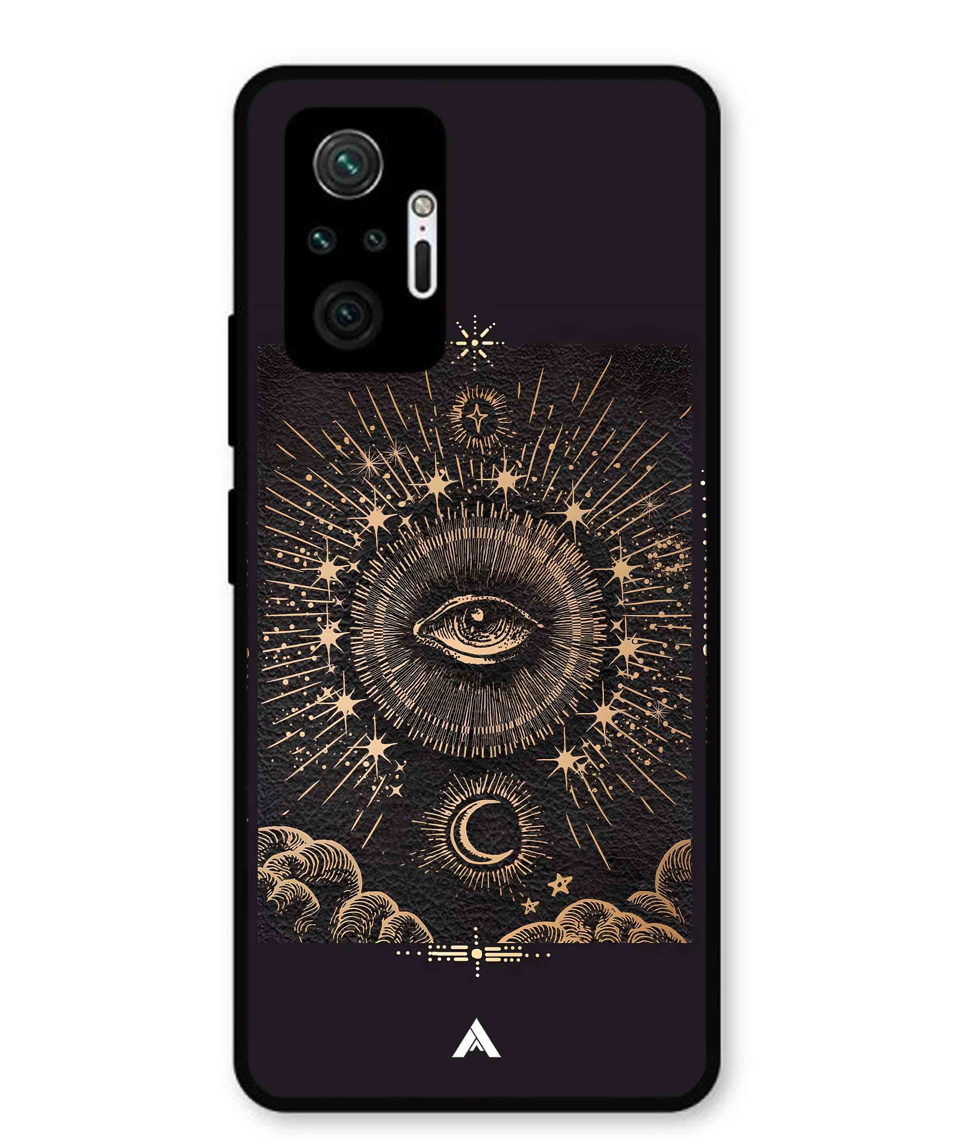 Illuminating Eye Metal Back Cover Phone Case for Xiaomi Redmi Note 10 Pro Plus