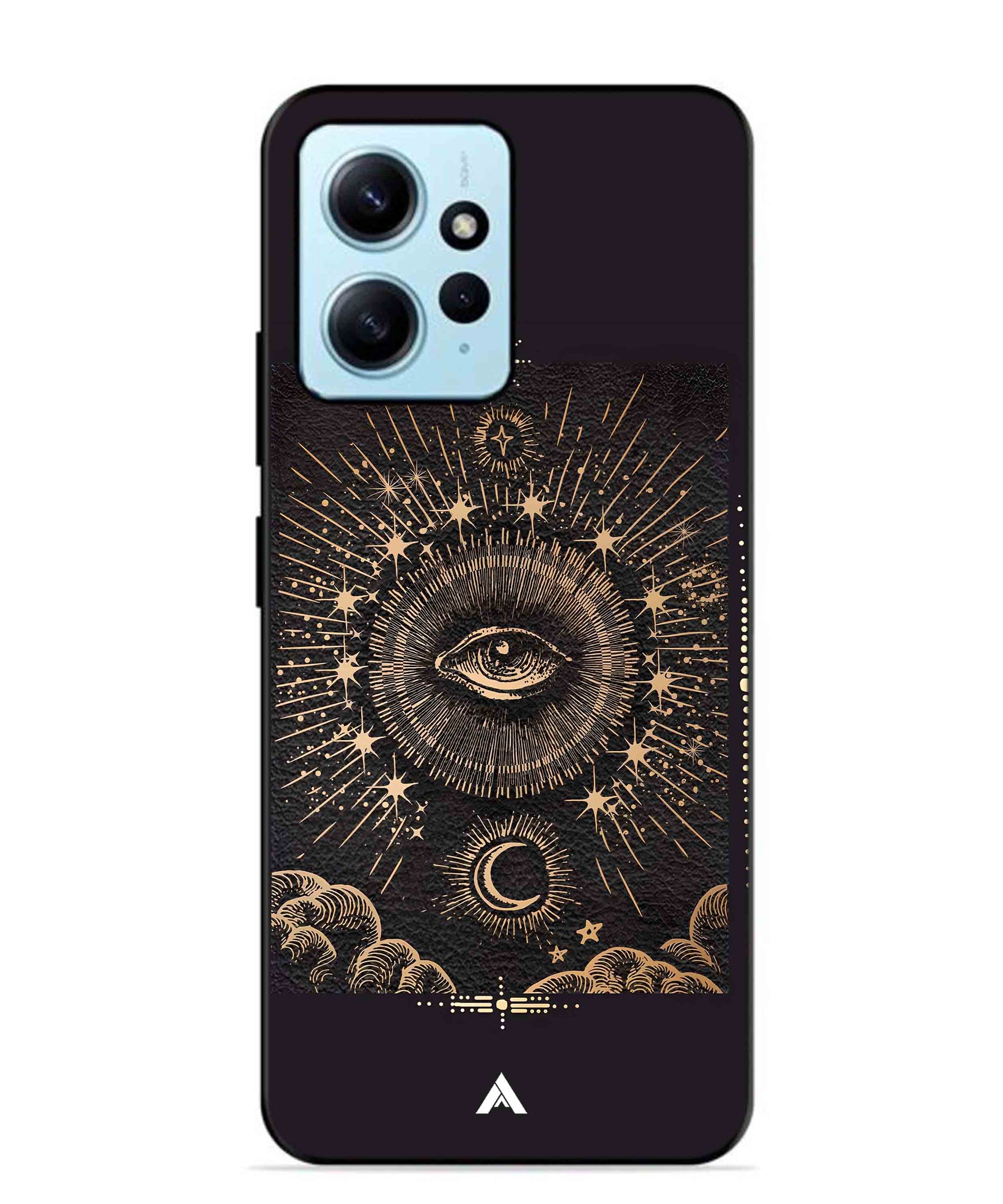 Illuminating Eye Metal Back Cover Phone Case for Xiaomi Redmi Note 12 4G