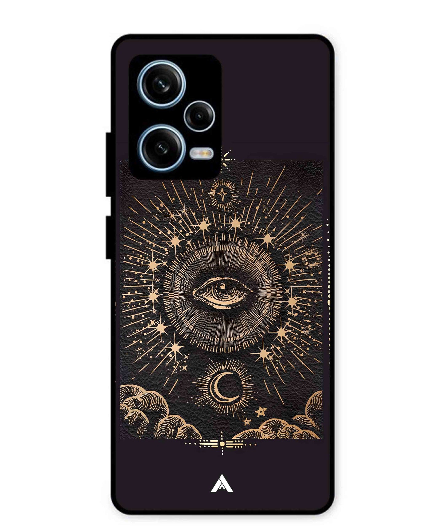 Illuminating Eye Metal Back Cover Phone Case for Xiaomi Redmi Note 12 Pro Plus