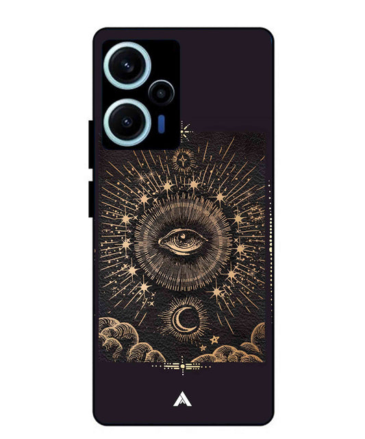 Illuminating Eye Metal Back Cover Phone Case for Xiaomi Redmi Note 12 Turbo