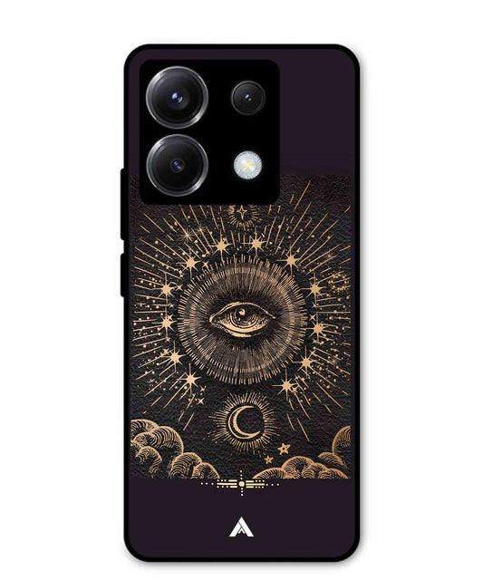 Illuminating Eye Metal Back Cover Phone Case for Xiaomi Redmi Note 13