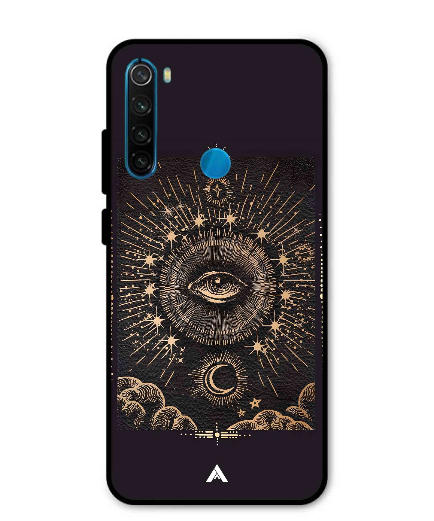 Illuminating Eye Metal Back Cover Phone Case for Xiaomi Redmi Note 8