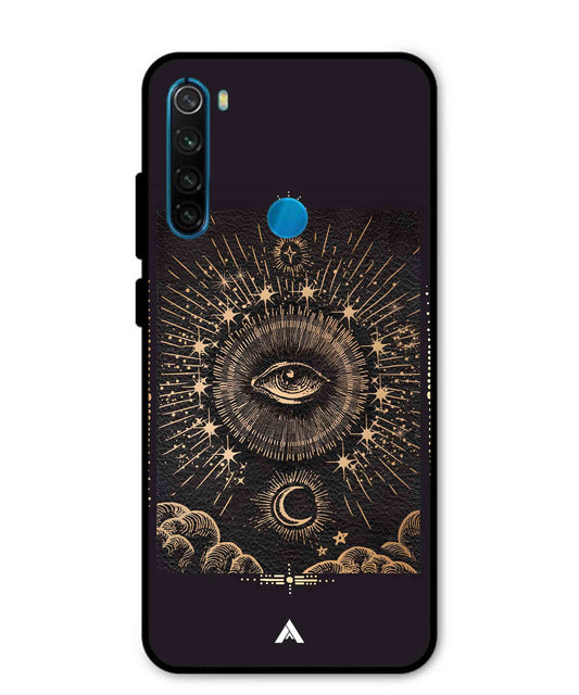 Illuminating Eye Metal Back Cover Phone Case for Xiaomi Redmi Note 8