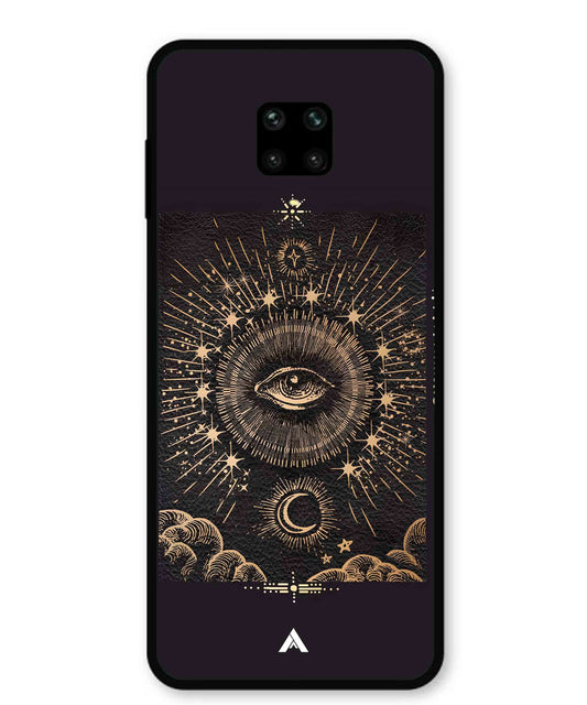 Illuminating Eye Metal Back Cover Phone Case for Xiaomi Redmi Note 9 Pro