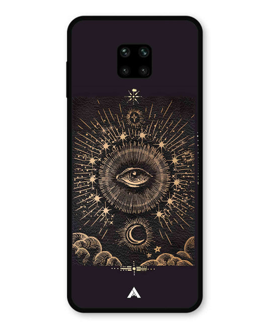 Illuminating Eye Metal Back Cover Phone Case for Xiaomi Redmi Note 9 Pro Max