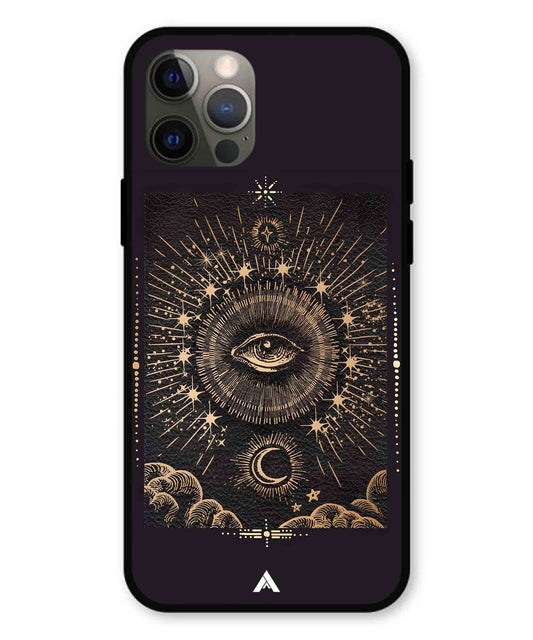 Illuminating Eye Metal Back Cover Phone Case for iPhone 12 Pro