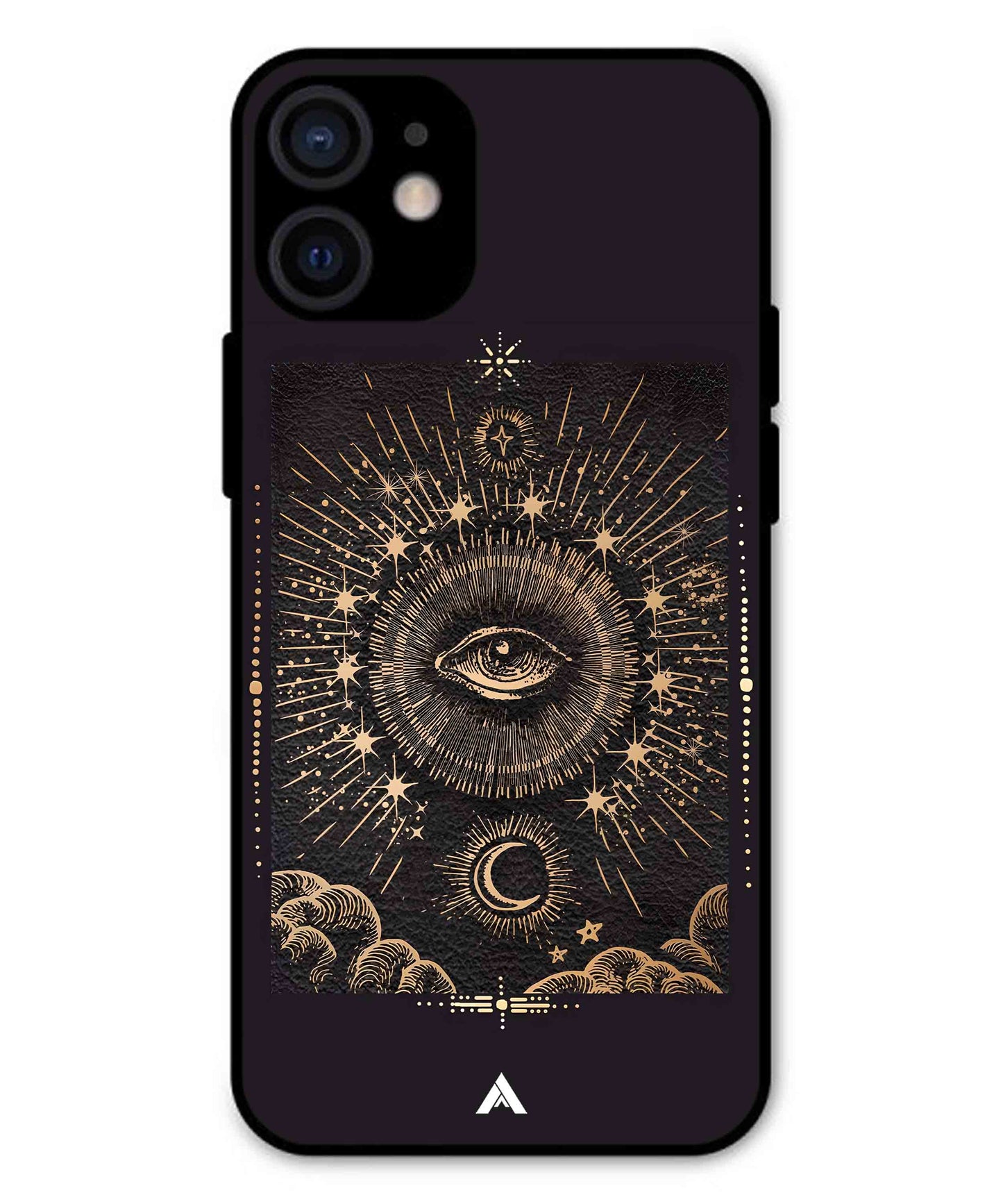Illuminating Eye Metal Back Cover Phone Case for iPhone 13 Mini