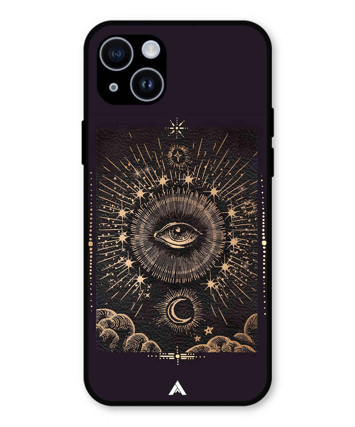 Illuminating Eye Metal Back Cover Phone Case for iPhone 14