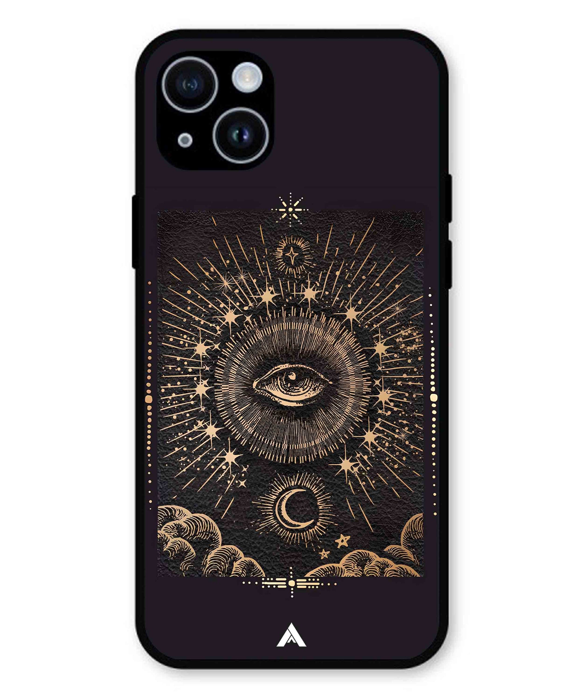 Illuminating Eye Metal Back Cover Phone Case for iPhone 15 Plus
