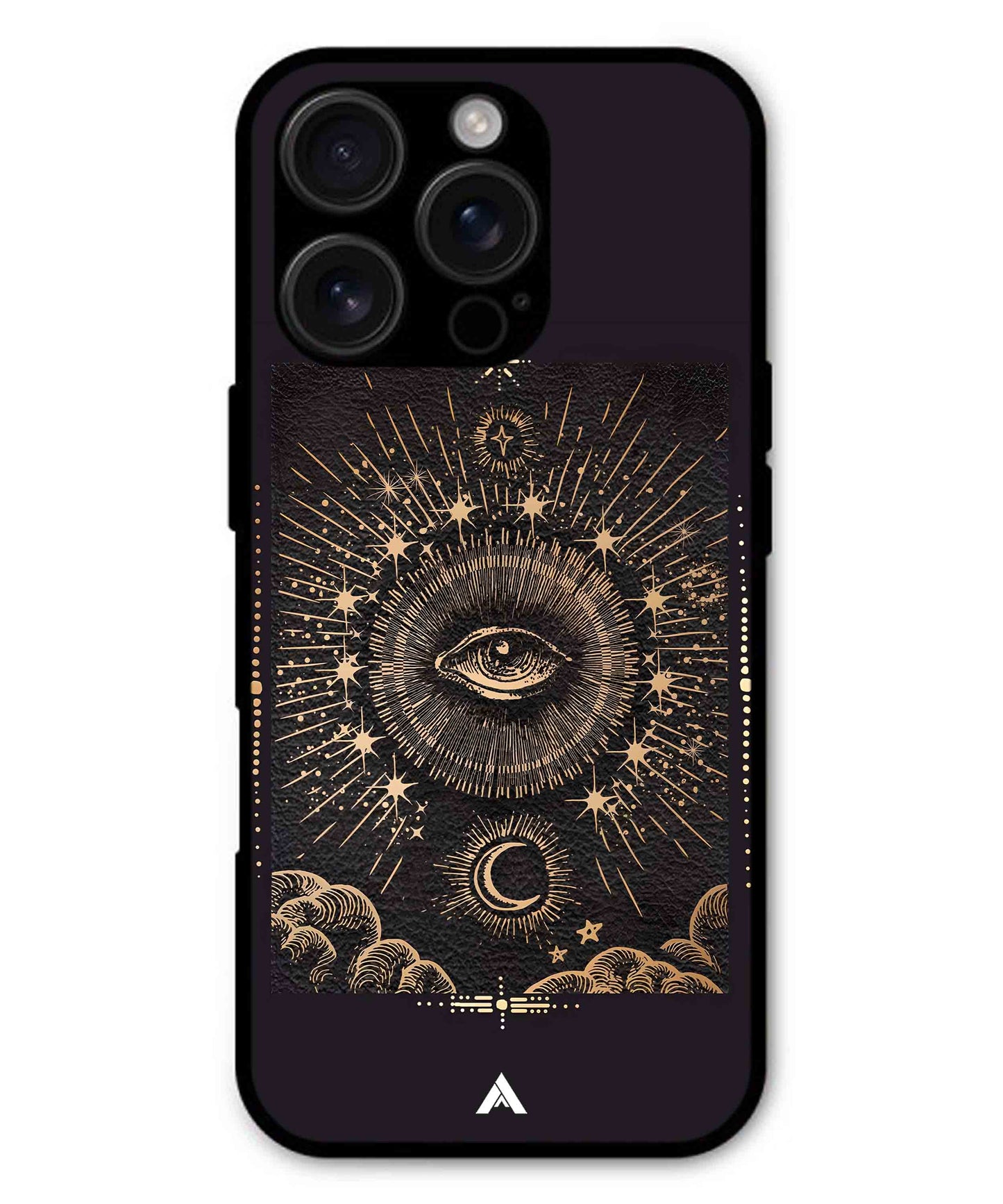 Illuminating Eye Metal Back Cover Phone Case for iPhone 15 Pro