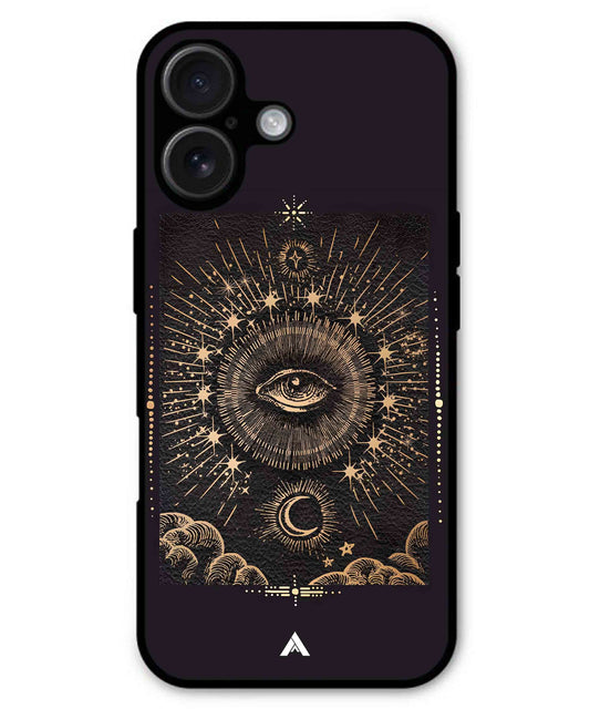Illuminating Eye Metal Back Cover Phone Case for iPhone 16