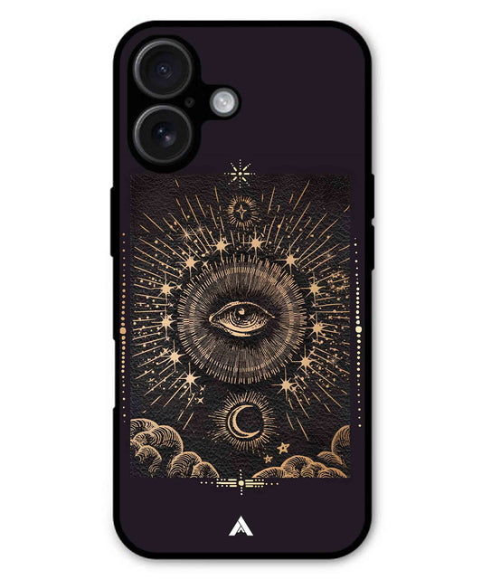 Illuminating Eye Metal Back Cover Phone Case for iPhone 16 Plus