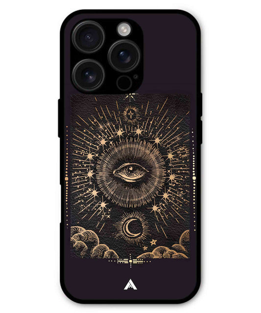 Illuminating Eye Metal Back Cover Phone Case for iPhone 16 ProMax