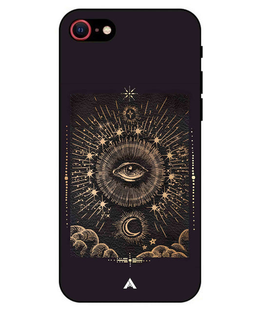 Illuminating Eye Metal Back Cover Phone Case for iPhone 8