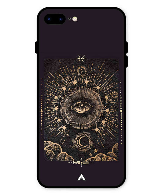Illuminating Eye Metal Back Cover Phone Case for iPhone 8 Plus