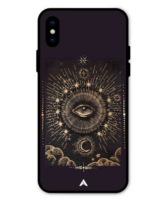 Illuminating Eye Metal Back Cover Phone Case for iPhone Xs