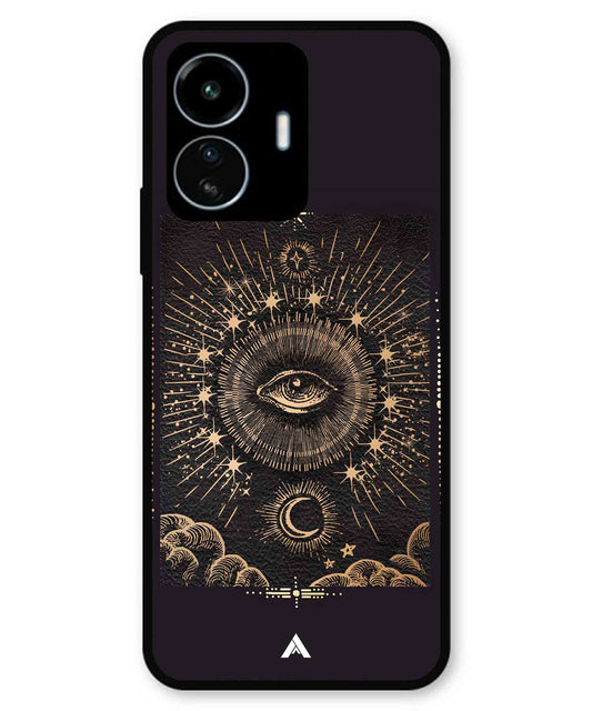 Illuminating Eye Metal Back Cover Phone Case for iQOO Z6 Lite