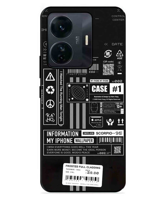 InfoGraph Aesthetic Metal Back Cover Phone Case for IQOO Z6 Pro