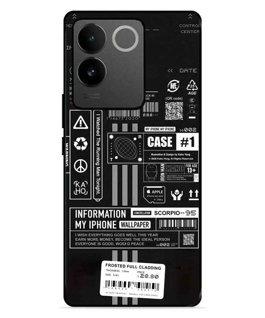 InfoGraph Aesthetic Metal Back Cover Phone Case for IQOO Z7 Pro