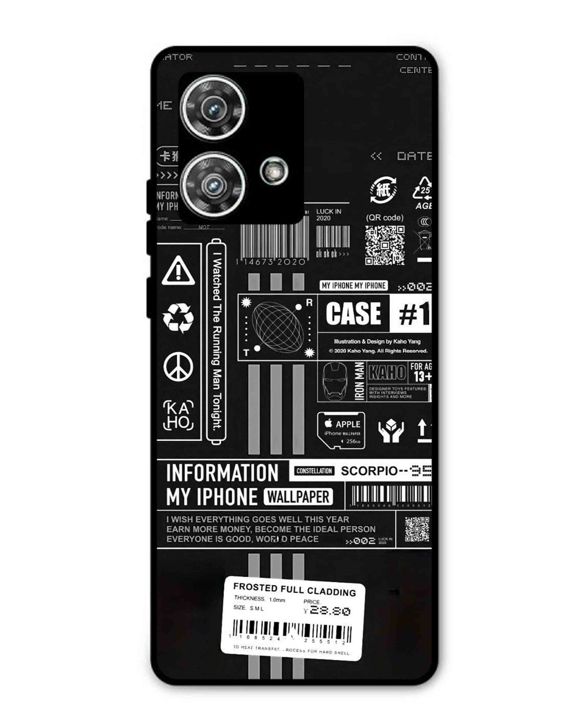 InfoGraph Aesthetic Metal Back Cover Phone Case for Moto Edge 40 Neo