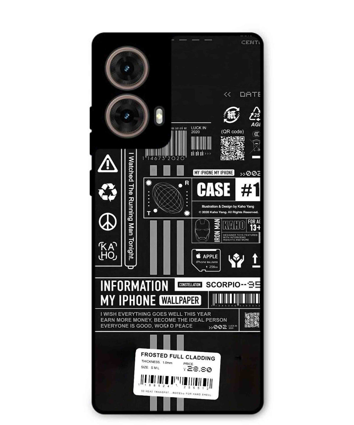 InfoGraph Aesthetic Metal Back Cover Phone Case for Moto Edge 50 Fusion