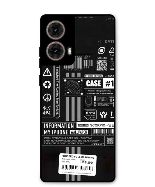 InfoGraph Aesthetic Metal Back Cover Phone Case for Moto Edge 50 Fusion