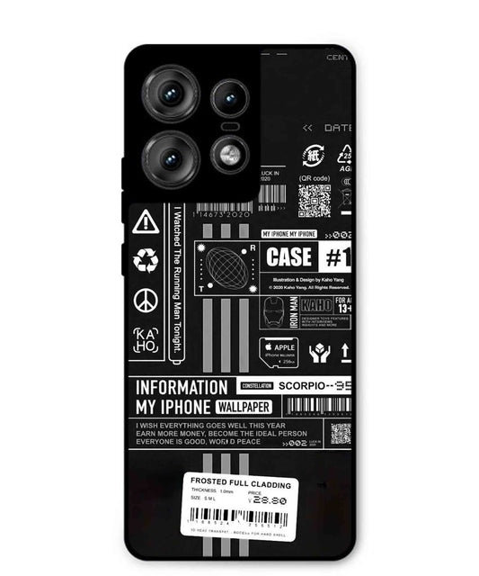 InfoGraph Aesthetic Metal Back Cover Phone Case for Moto Edge 50 Pro