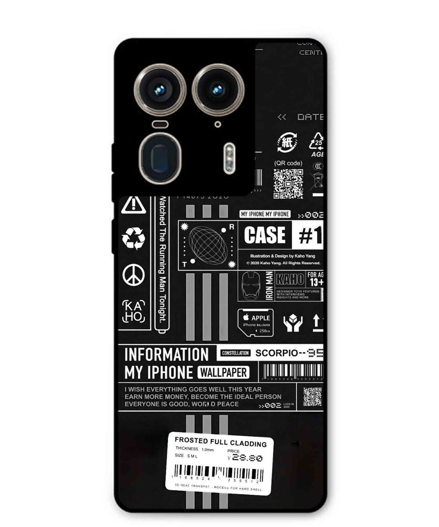 InfoGraph Aesthetic Metal Back Cover Phone Case for Moto Edge 50 Ultra