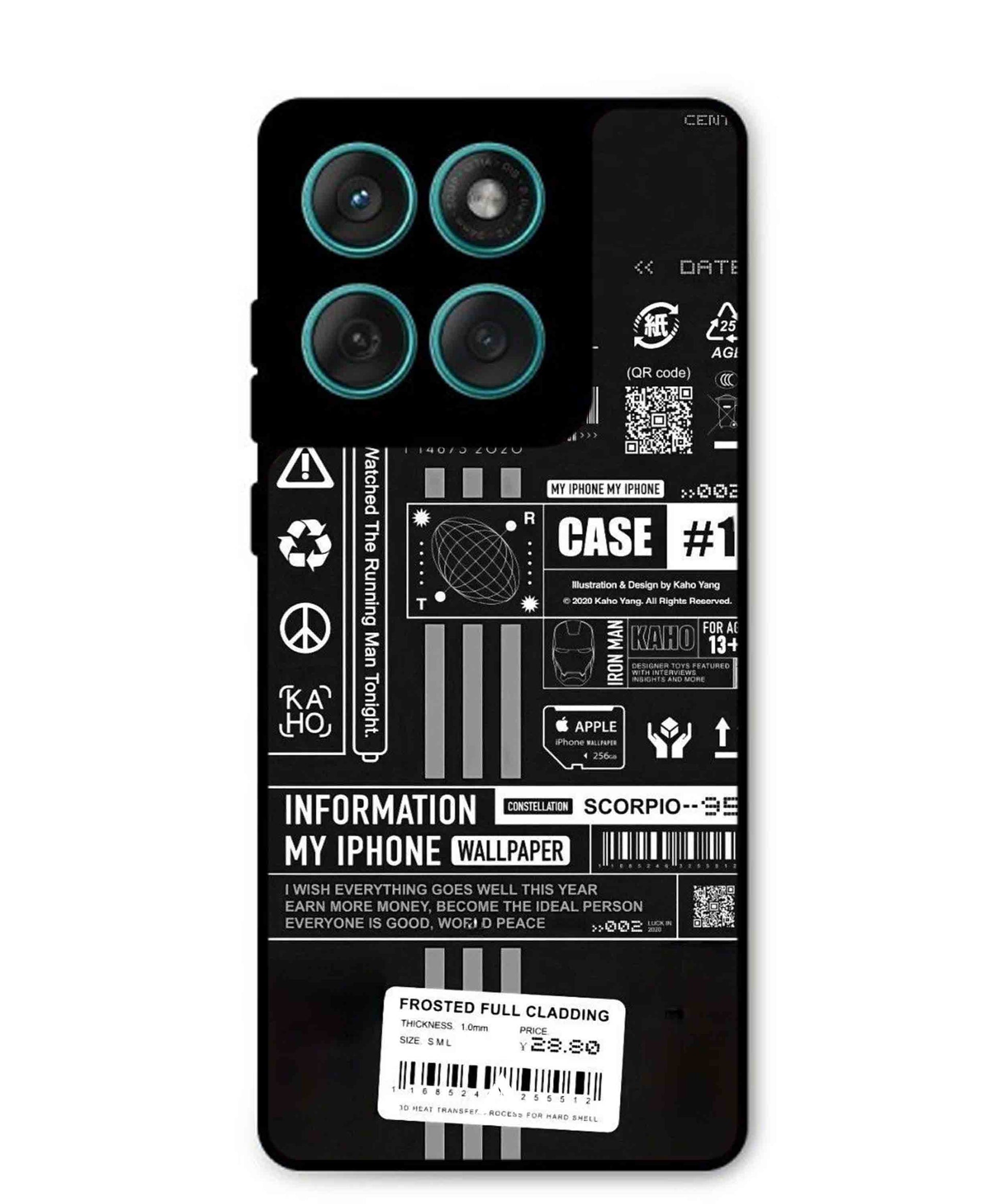 InfoGraph Aesthetic Metal Back Cover Phone Case for Moto Edge 60 Fusion