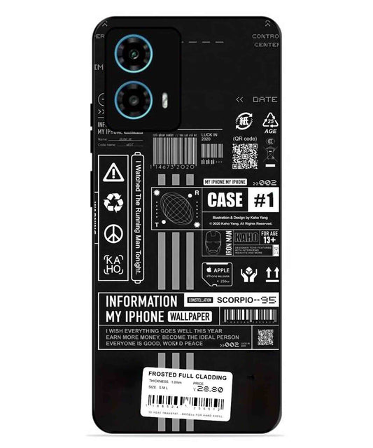InfoGraph Aesthetic Metal Back Cover Phone Case for Moto G34