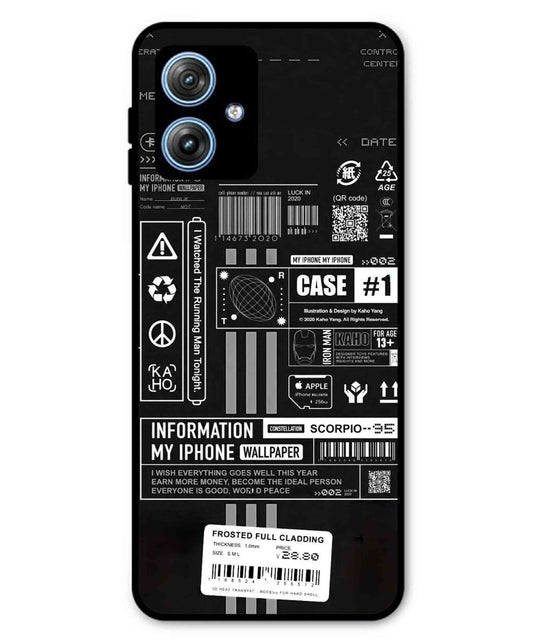 InfoGraph Aesthetic Metal Back Cover Phone Case for Moto G54