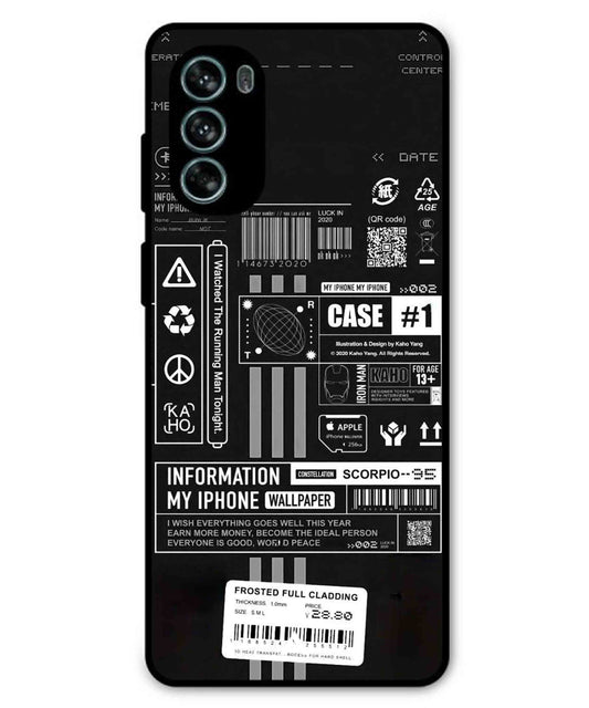 InfoGraph Aesthetic Metal Back Cover Phone Case for Moto G62