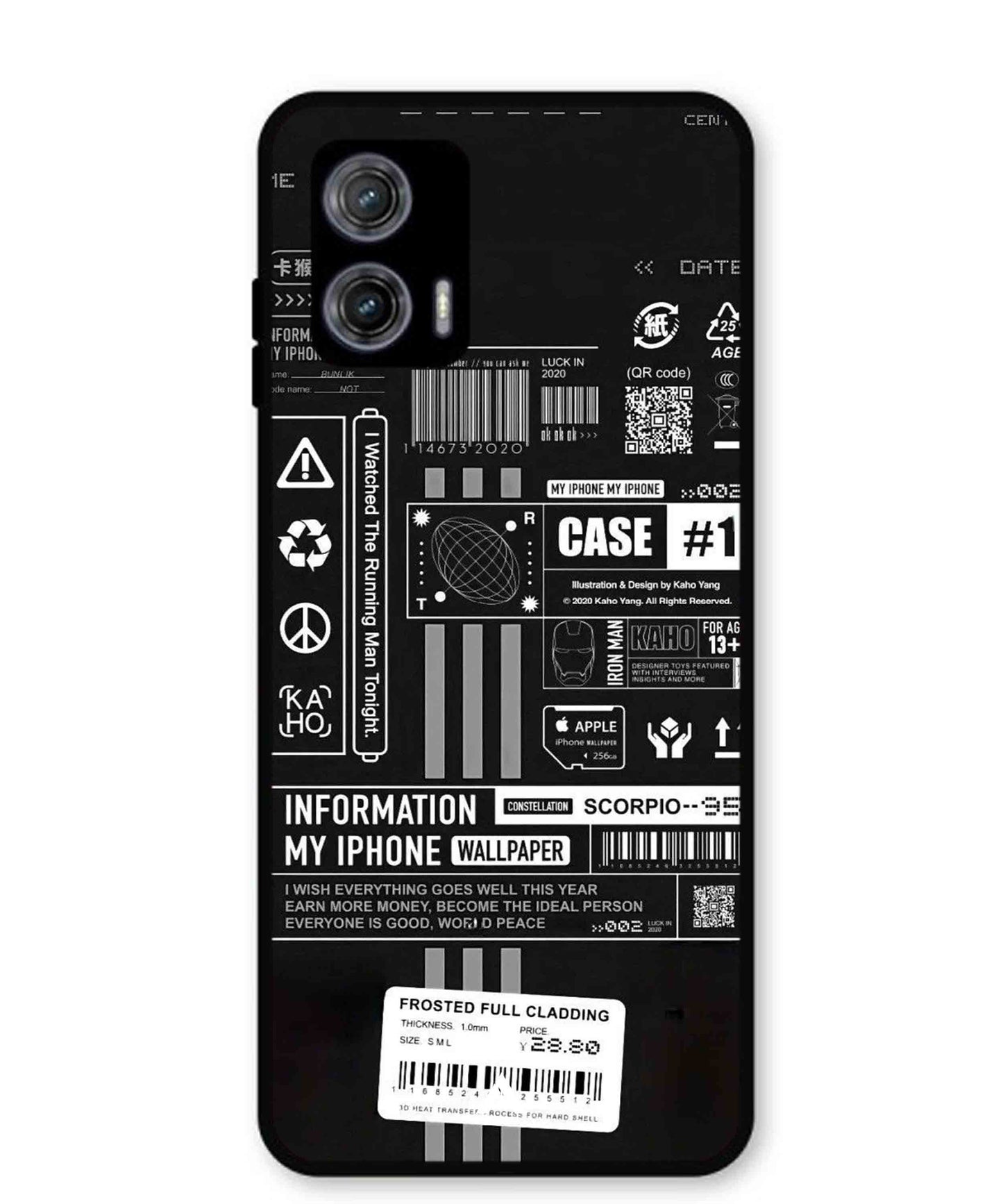 InfoGraph Aesthetic Metal Back Cover Phone Case for Moto G73