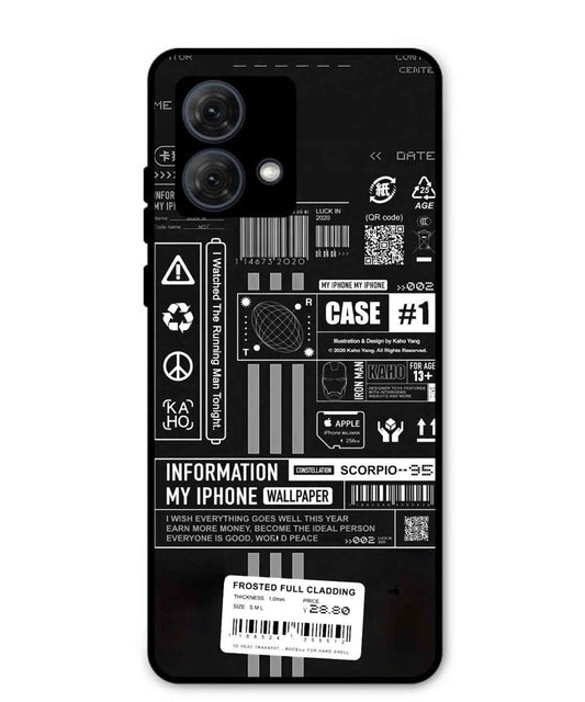 InfoGraph Aesthetic Metal Back Cover Phone Case for Moto G84