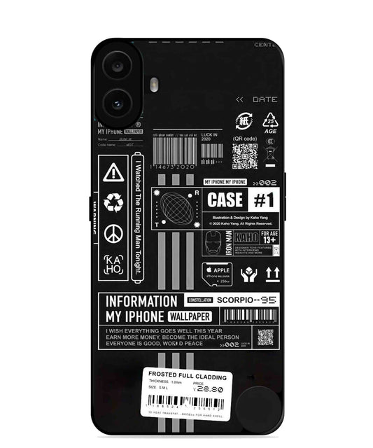 InfoGraph Aesthetic Metal Back Cover Phone Case for Nothing CMF Phone 1