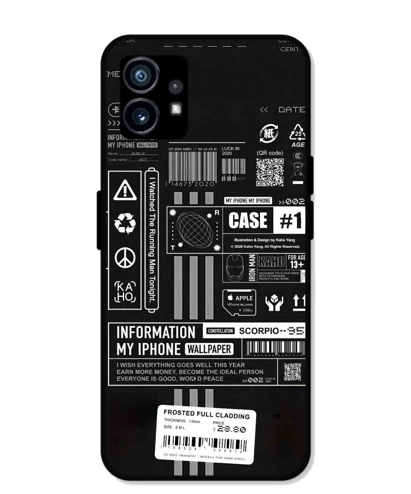 InfoGraph Aesthetic Metal Back Cover Phone Case for Nothing Phone 1